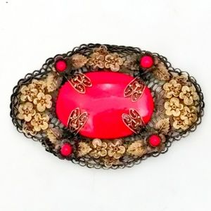 Vintage Max NEIGER Art Deco Czech Glass Brooch